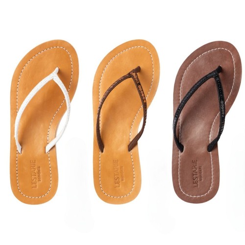 Lestarie damen leder - leder, flipflops